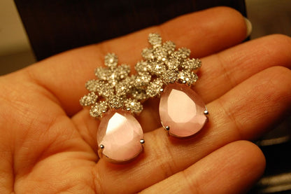 AMERICAN DIAMOND EARRINGS IN PINK