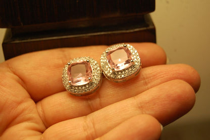 AMERICAN DIAMONDS PINK STUDS