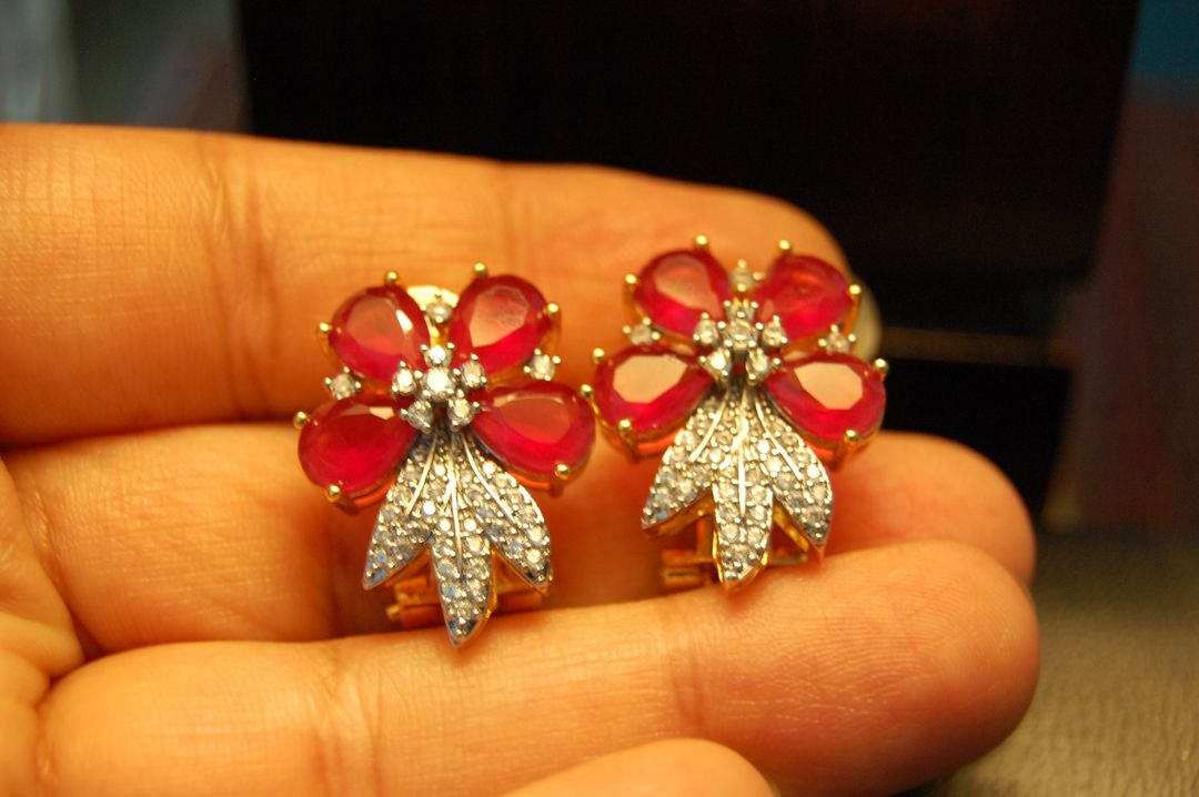 RED & ZIRCON EARRINGS