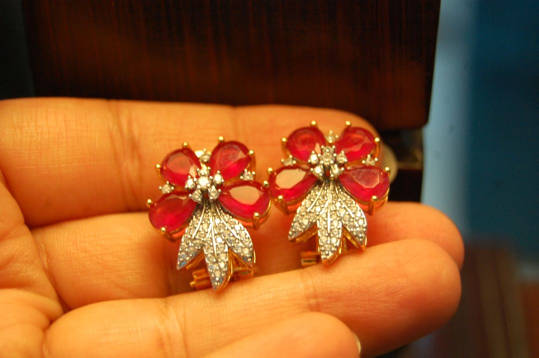 RED & ZIRCON EARRINGS