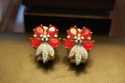 RED & ZIRCON EARRINGS