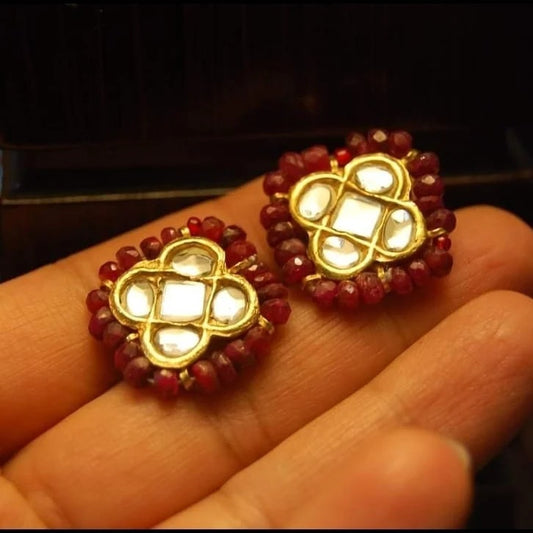 RED KUNDAN EARRINGS