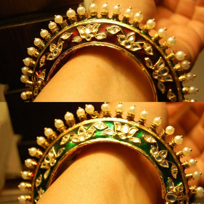 SINGLE, 3D MEENA & KUNDAN KARA , ONE SIDE GREEN OTHER RED MEENA