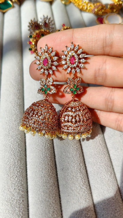 INDIAN ZIRCON JHUMKAS