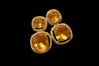 AMERICAN DIAMOND EARRINGS IN YELLOW