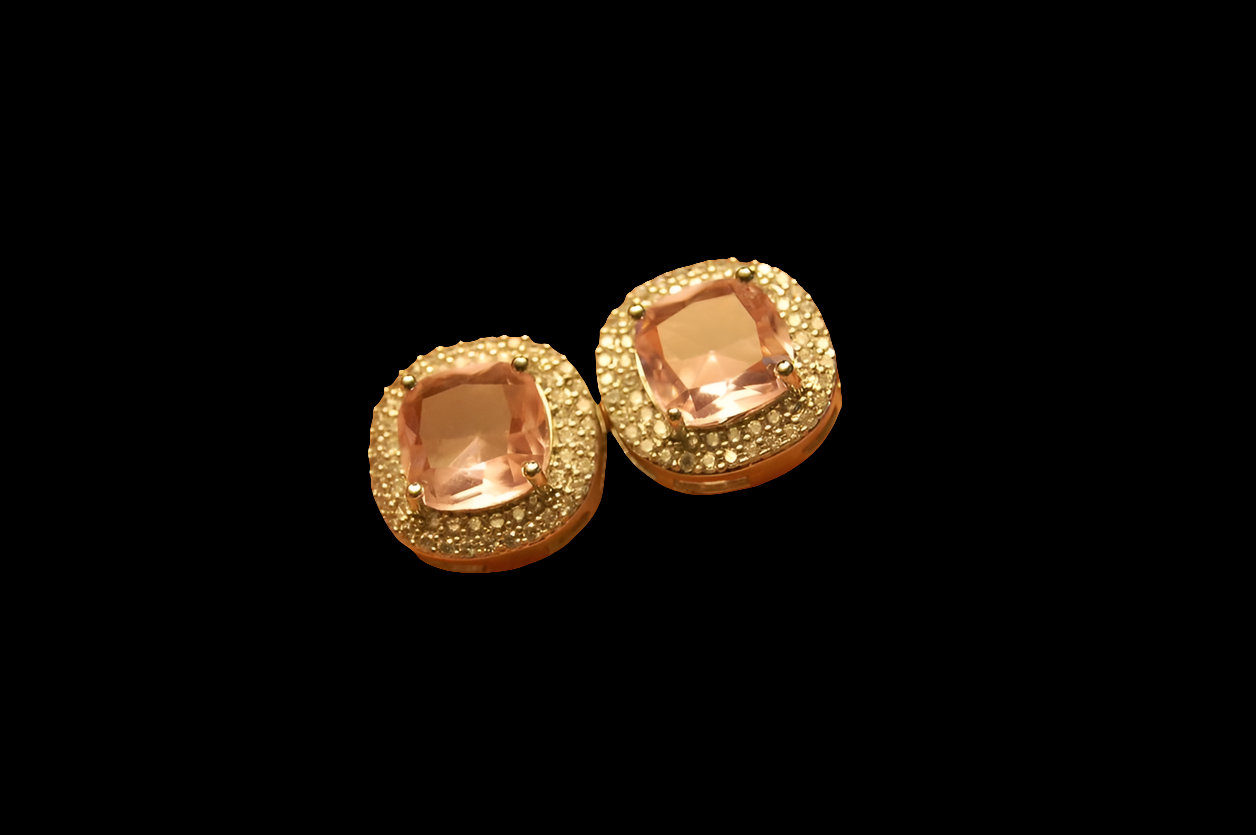 AMERICAN DIAMONDS PINK STUDS