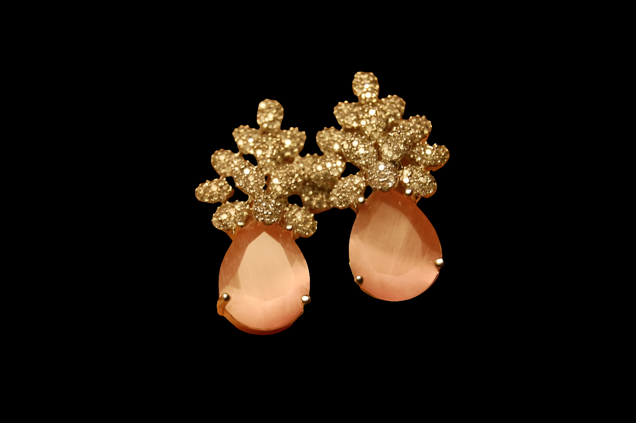 AMERICAN DIAMOND EARRINGS IN PINK