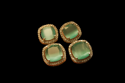 AMERICAN DIAMOND EARRINGS IN JADE GREEN