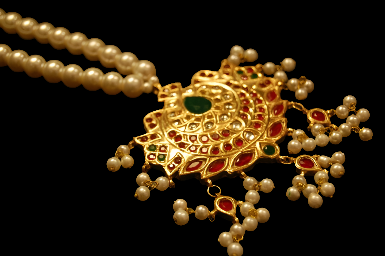 GREEN & RED KUNDAN MALA