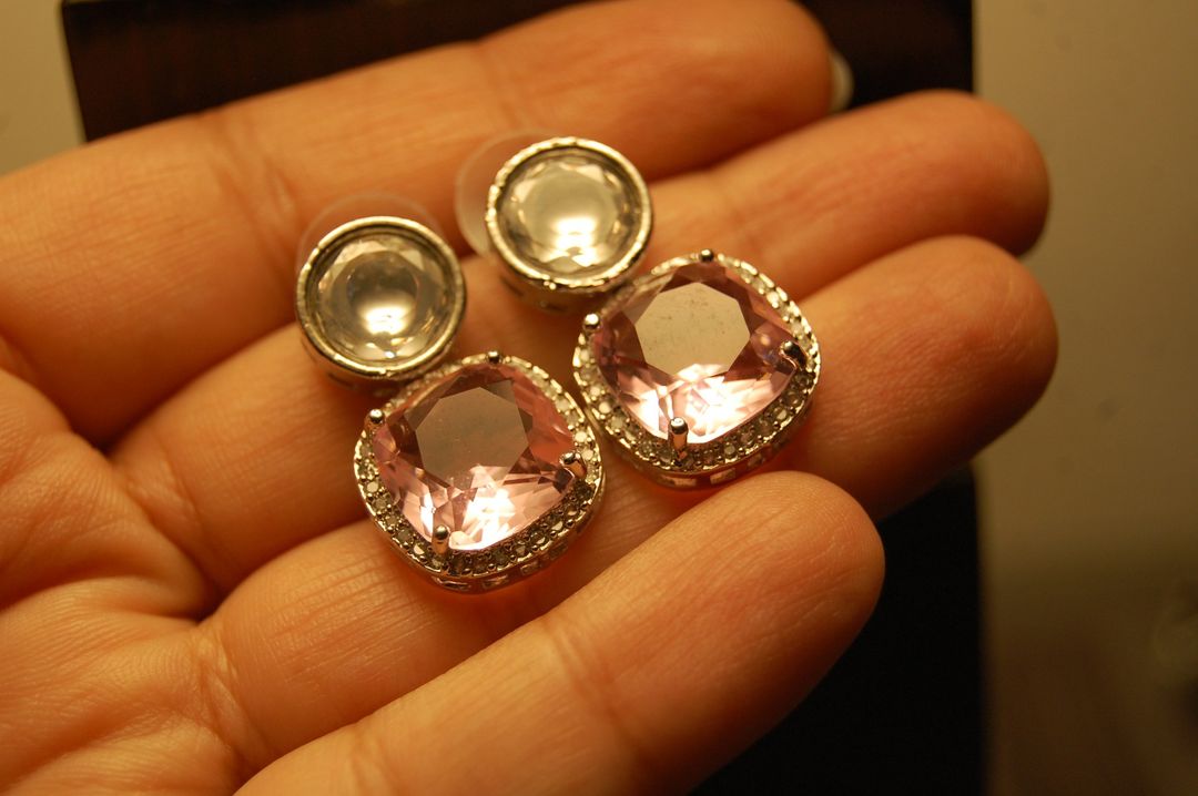 AMERICAN DIAMOND EARRINGS IN PINK