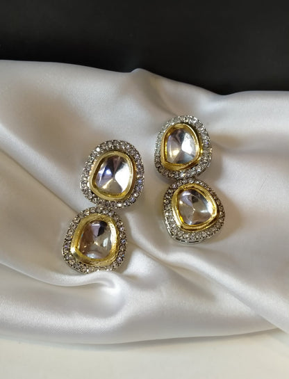 ELEGANT KUNDAN EARRINGS WITH ZIRCONS