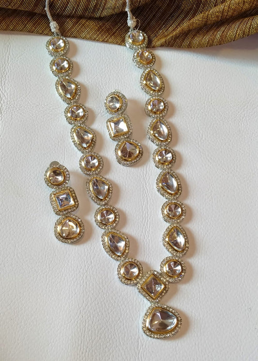 ELEGANT KUNDAN & ZIRCONS MALA SET