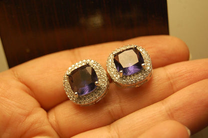 AMERICAN DIAMONDS PURPLE STUDS