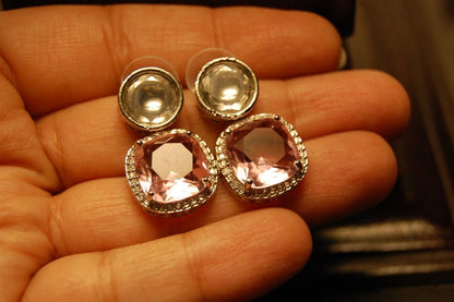 AMERICAN DIAMOND EARRINGS IN PINK