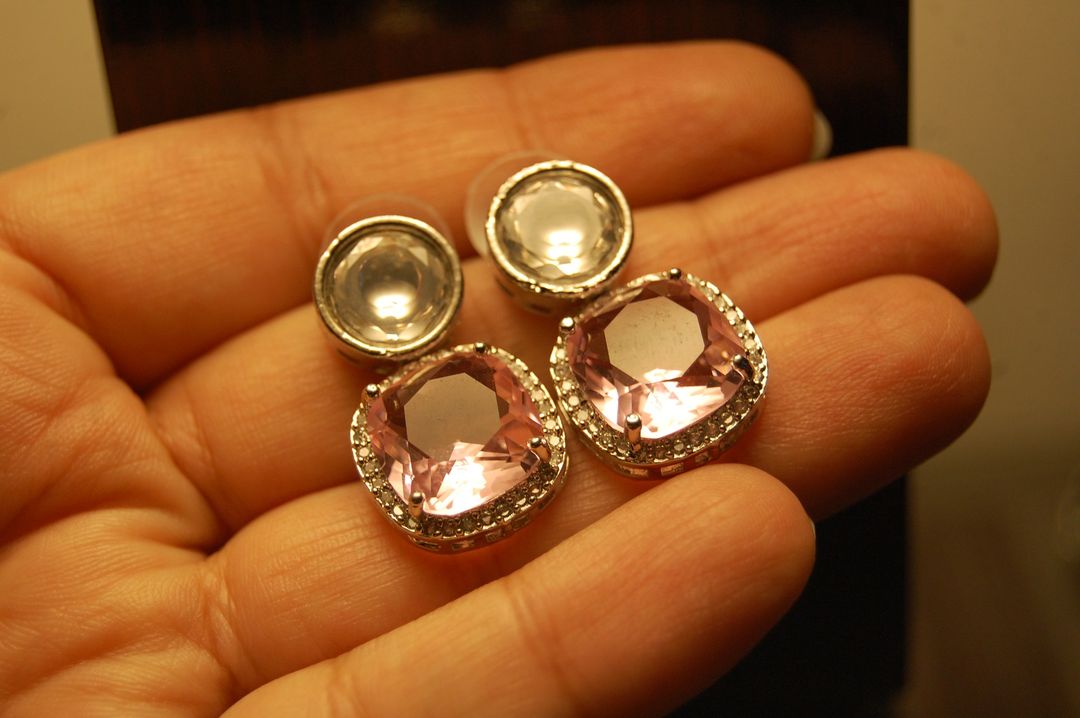 AMERICAN DIAMOND EARRINGS IN PINK