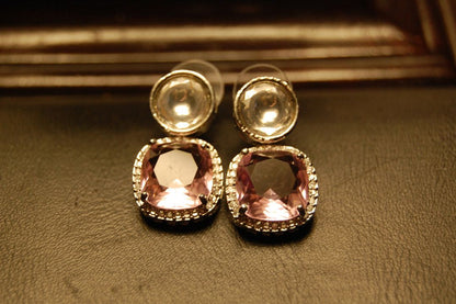 AMERICAN DIAMOND EARRINGS IN PINK