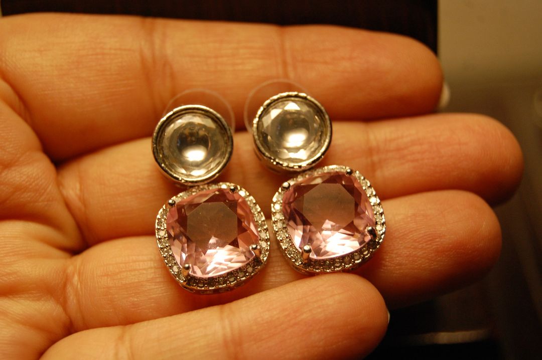 AMERICAN DIAMOND EARRINGS IN PINK