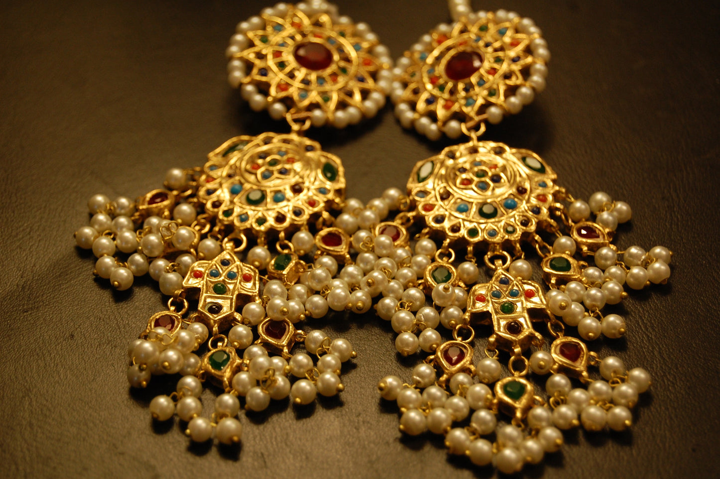 NAURATAN & PEARLS EARRINGS