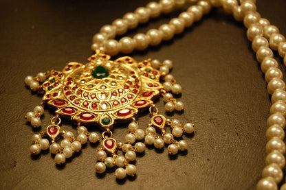 GREEN & RED KUNDAN MALA