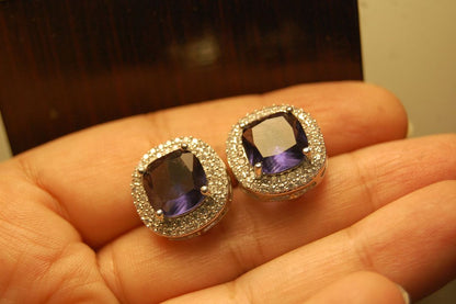 AMERICAN DIAMONDS PURPLE STUDS