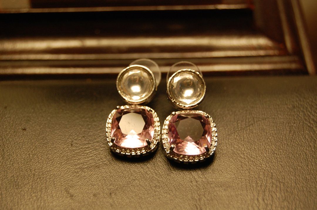 AMERICAN DIAMOND EARRINGS IN PINK